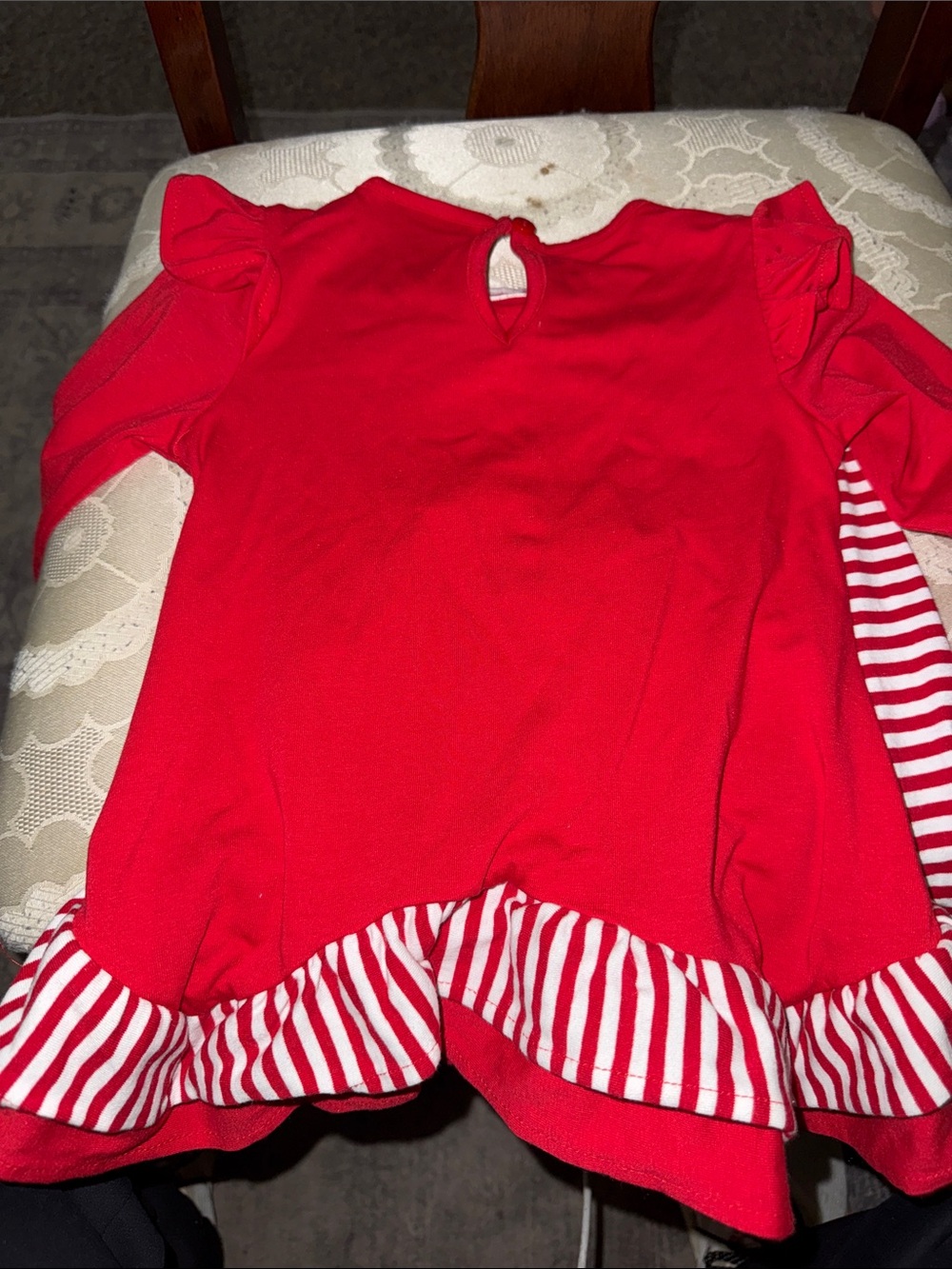Rare Editions Red & White Reindeer Ruffle Pajama Set - Picture 5 of 5